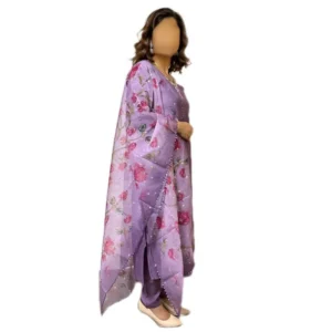 Purple Raw Silk Kurtha Set